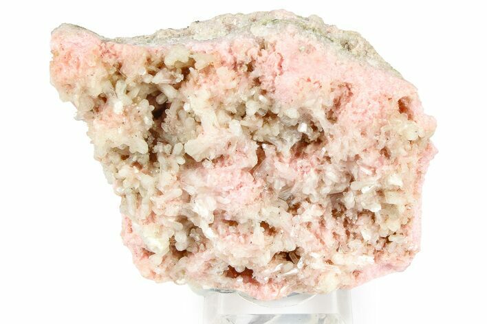 Sparkling Stilbite Crystals on Rhodochrosite Rosettes - Bulgaria #368700